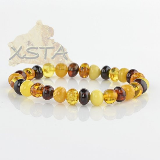 Multi-color amber bracelet